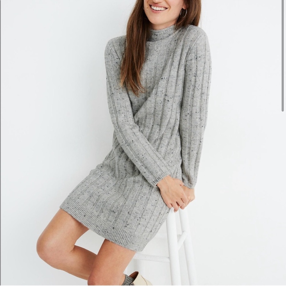 MADEWELL Rolled Mock Neck Sweater Dress Size Small